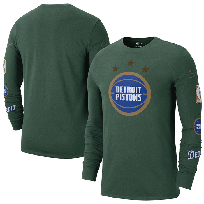 Men's Detroit Pistons Navy 2022/23 City Edition Essential Expressive Long Sleeve T-Shirt